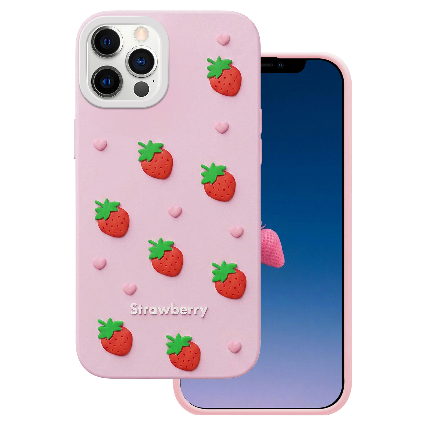 Husa pentru Apple iPhone 15 / 14 / 13, OEM, Strawberry, Roz