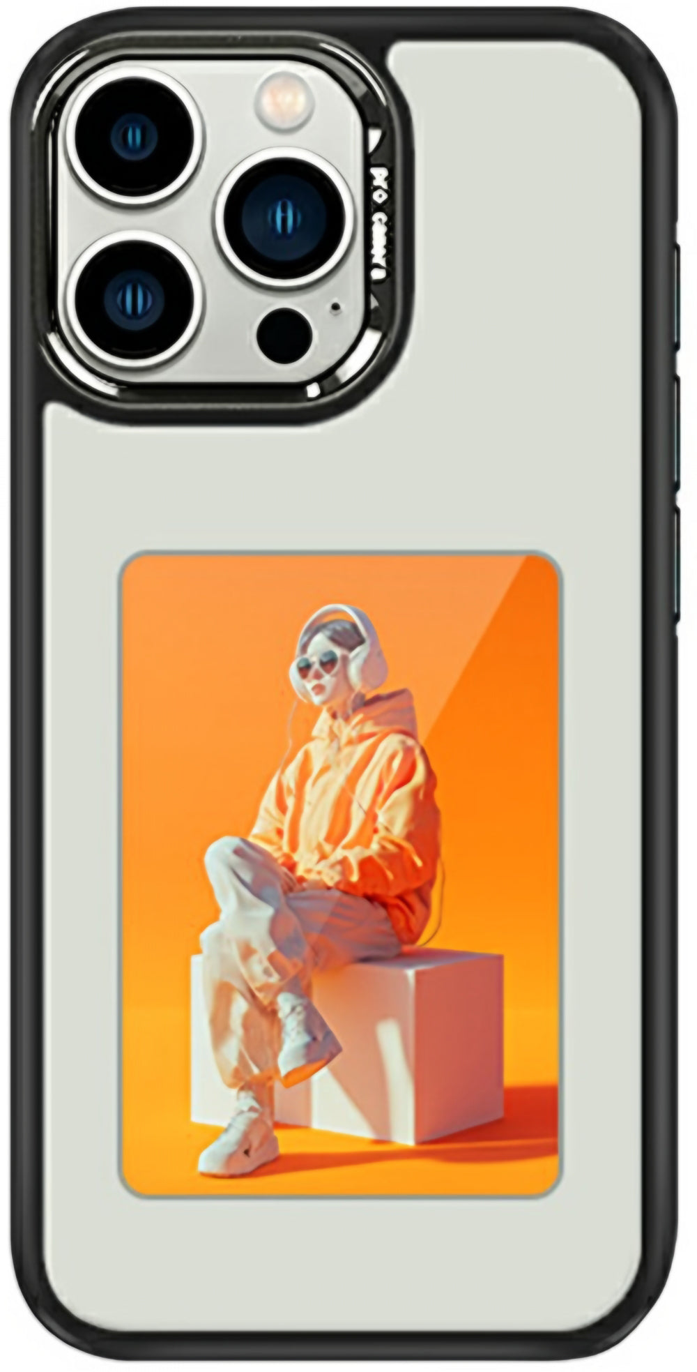 Husa pentru Apple iPhone 16 Pro, OEM, Display Customized E-Ink (4inch), Alba