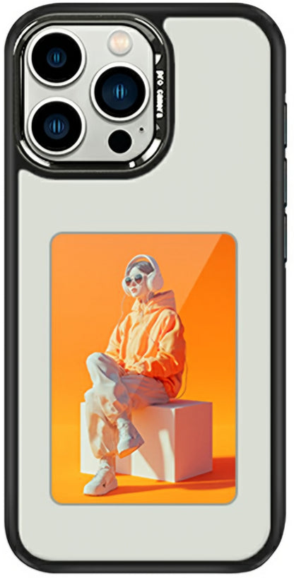 Husa pentru Apple iPhone 16 Pro, OEM, Display Customized E-Ink (4inch), Alba