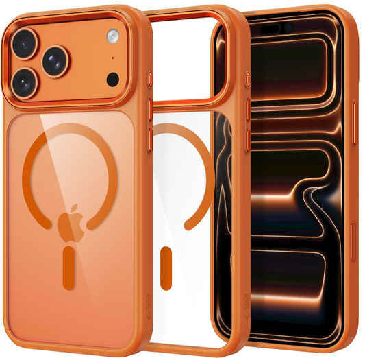 Husa pentru Apple iPhone 18 Pro / 17 Pro, Tech-Protect, Magmat CC, Portocalie Transparenta