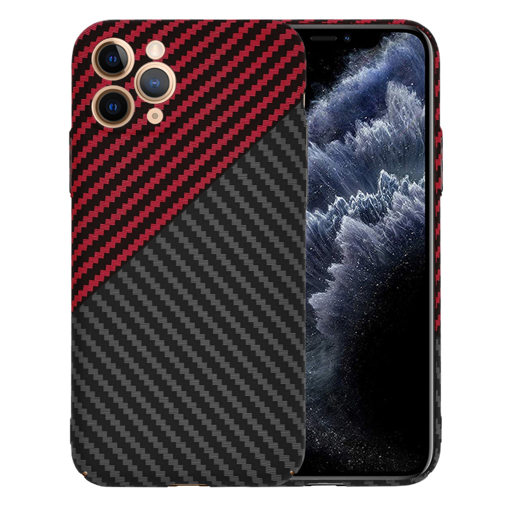 Husa pentru Apple iPhone 11 Pro, Techsuit, Carbonite FiberShell, Neagra Rosie