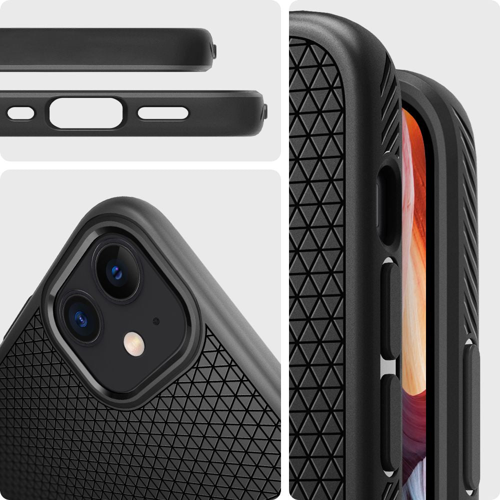 Husa pentru Apple iPhone 12 / 12 Pro, Spigen, Liquid Air, Neagra