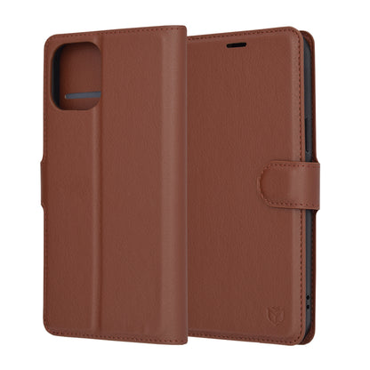 Husa pentru Apple iPhone 12 Pro Max, Techsuit, Leather Folio, Maro