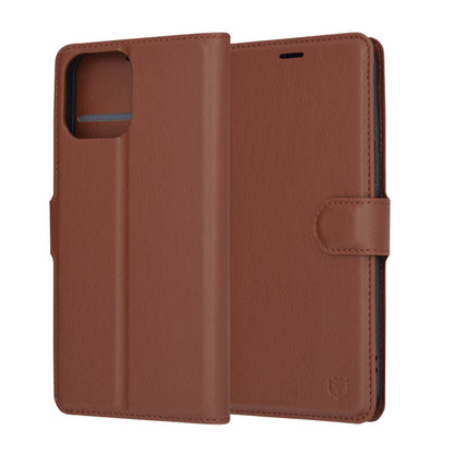 Husa pentru Apple iPhone 13 Pro Max, Techsuit, Leather Folio, Maro