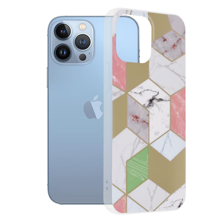 Husa pentru Apple iPhone 13 Pro Max, Techsuit, Marble, Mov