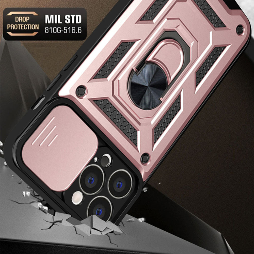 Husa pentru Apple iPhone 13 Pro, Techsuit, CamShield, Roz