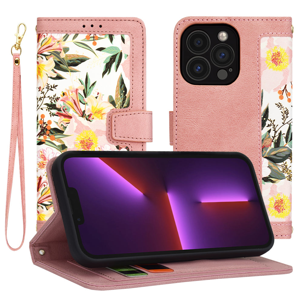 Husa pentru Apple iPhone 13 Pro, Techsuit, FlipCraft, Roz