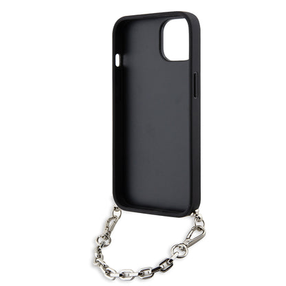 Husa pentru Apple iPhone 14, Karl Lagerfeld, Saffiano Monogram Chain, Neagra
