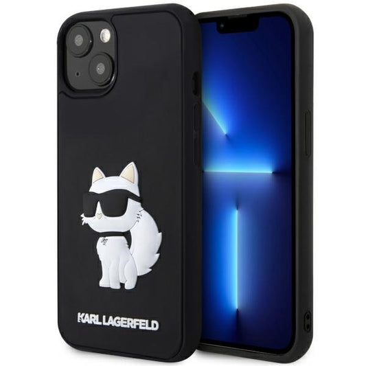 Husa pentru Apple iPhone 14 Plus, Karl Lagerfeld, 3D Rubber Choupette, Neagra