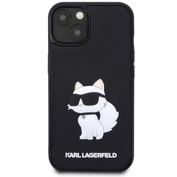 Husa pentru Apple iPhone 14 Plus, Karl Lagerfeld, 3D Rubber Choupette, Neagra