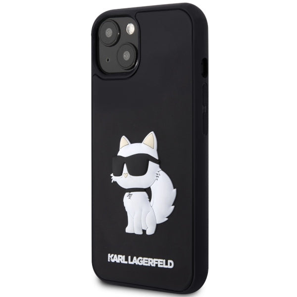 Husa pentru Apple iPhone 14 Plus, Karl Lagerfeld, 3D Rubber Choupette, Neagra