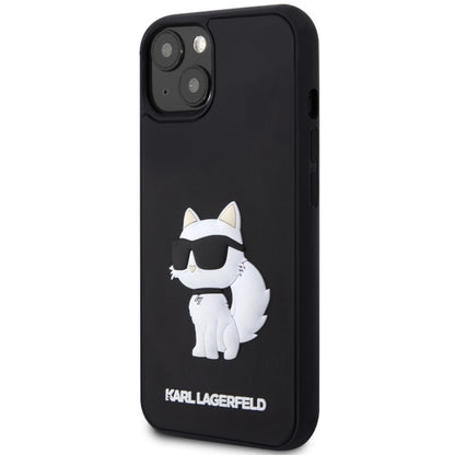 Husa pentru Apple iPhone 14 Plus, Karl Lagerfeld, 3D Rubber Choupette, Neagra