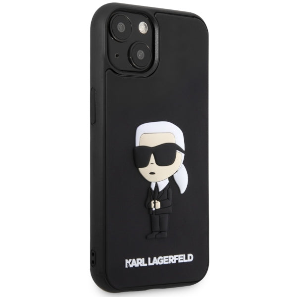 Husa pentru Apple iPhone 14 Plus, Karl Lagerfeld, 3D Rubber Ikonik Karl, Neagra