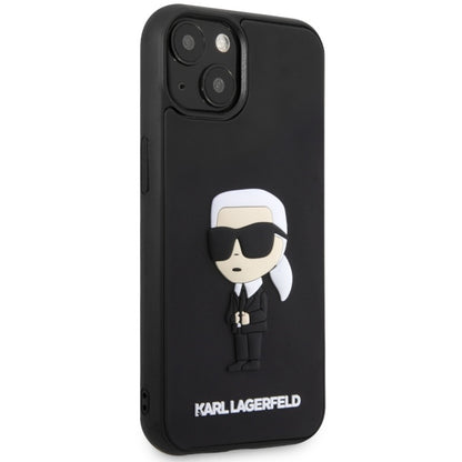Husa pentru Apple iPhone 14 Plus, Karl Lagerfeld, 3D Rubber Ikonik Karl, Neagra
