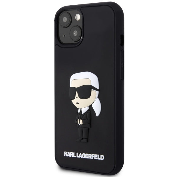 Husa pentru Apple iPhone 14 Plus, Karl Lagerfeld, 3D Rubber Ikonik Karl, Neagra