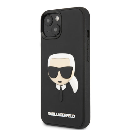Husa pentru Apple iPhone 14 Plus, Karl Lagerfeld, 3D Rubber Karl's Head, Neagra