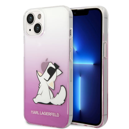 Husa pentru Apple iPhone 14 Plus, Karl Lagerfeld, Choupette Fun, Roz