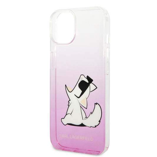 Husa pentru Apple iPhone 14 Plus, Karl Lagerfeld, Choupette Fun, Roz