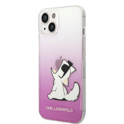 Husa pentru Apple iPhone 14 Plus, Karl Lagerfeld, Choupette Fun, Roz