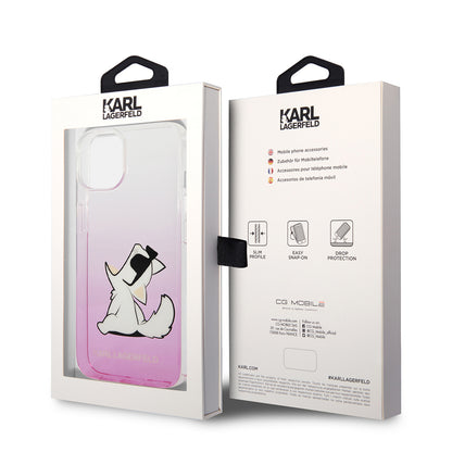 Husa pentru Apple iPhone 14 Plus, Karl Lagerfeld, Choupette Fun, Roz