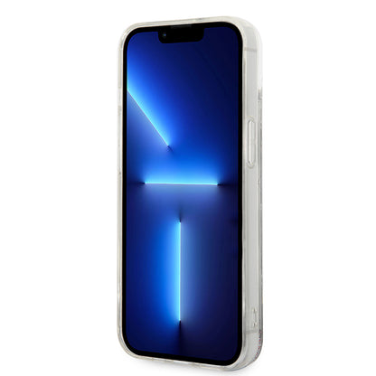 Husa pentru Apple iPhone 14 Plus, Karl Lagerfeld, Liquid Glitter Monogram, Argintie