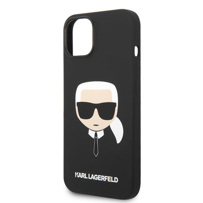 Husa pentru Apple iPhone 14 Plus, Karl Lagerfeld, Silicone Karl's Head, Neagra