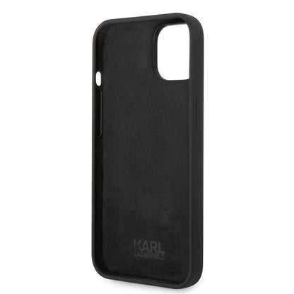 Husa pentru Apple iPhone 14 Plus, Karl Lagerfeld, Silicone Karl's Head, Neagra