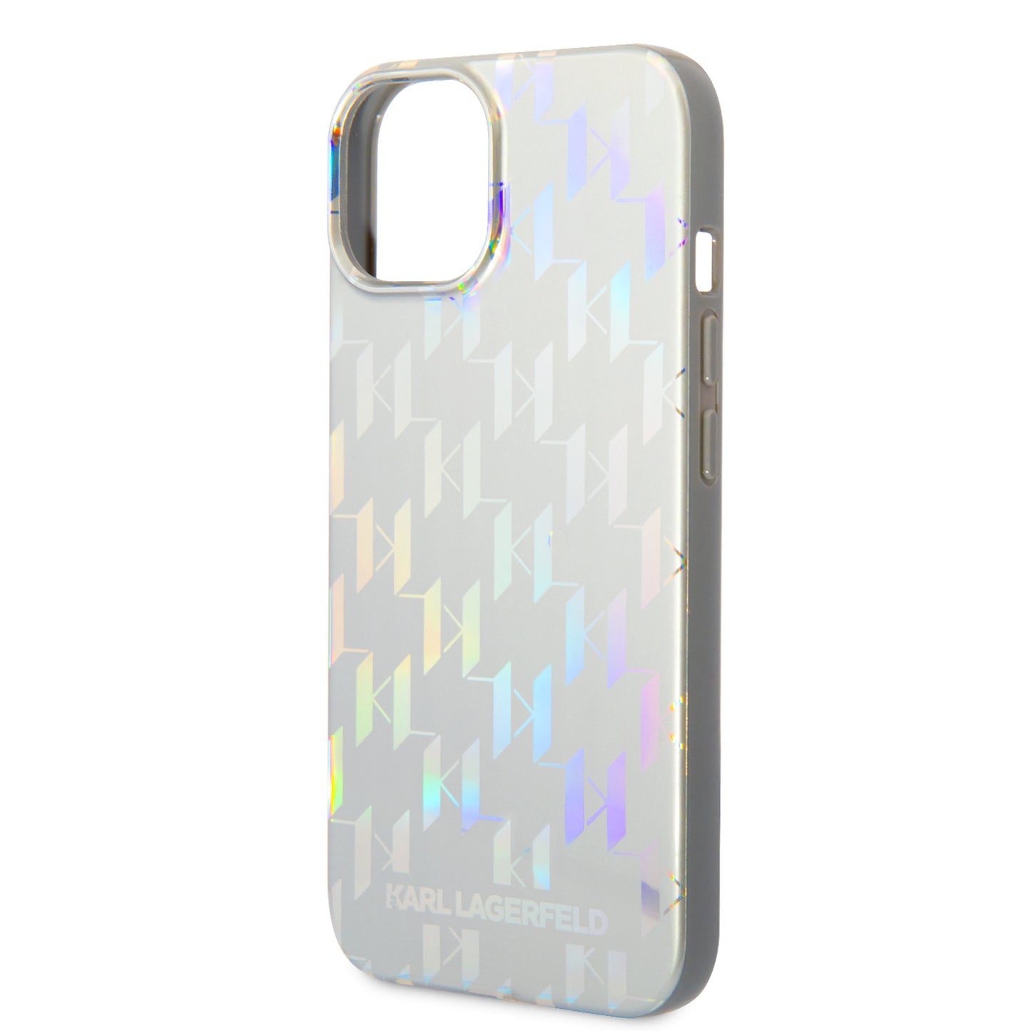 Husa pentru Apple iPhone 14 Plus, Karl Lagerfeld, Monogram Iridescent, Argintie