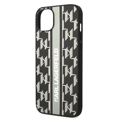 Husa pentru Apple iPhone 14 Plus, Karl Lagerfeld, Monogram Stripe, Gri