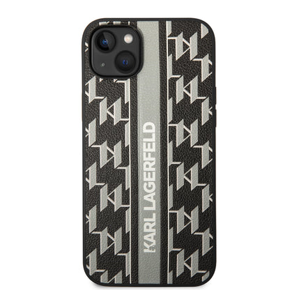 Husa pentru Apple iPhone 14 Plus, Karl Lagerfeld, Monogram Stripe, Gri