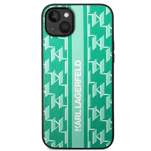 Husa pentru Apple iPhone 14 Plus, Karl Lagerfeld, Monogram Stripe, Verde