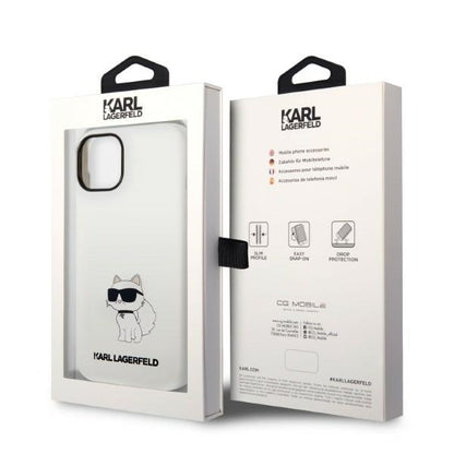 Husa pentru Apple iPhone 14 Plus, Karl Lagerfeld, Silicone Choupette, Alba