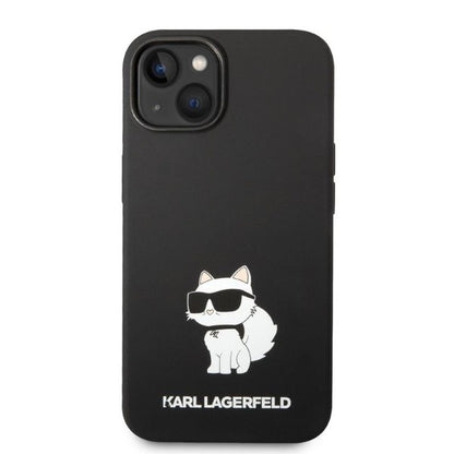 Husa pentru Apple iPhone 14 Plus, Karl Lagerfeld, Silicone Choupette, Neagra