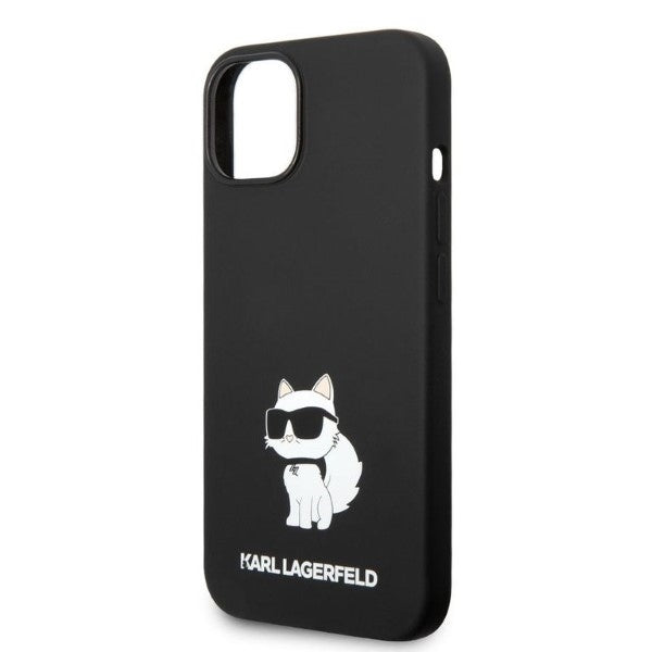Husa pentru Apple iPhone 14 Plus, Karl Lagerfeld, Silicone Choupette, Neagra
