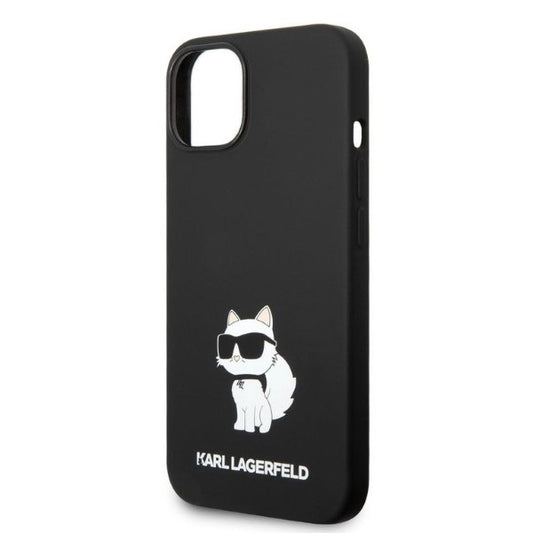 Husa pentru Apple iPhone 14 Plus, Karl Lagerfeld, Silicone Choupette, Neagra
