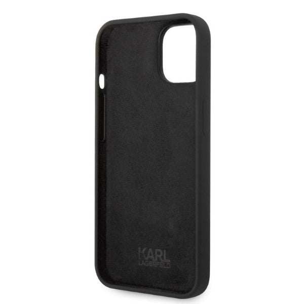 Husa pentru Apple iPhone 14 Plus, Karl Lagerfeld, Silicone Choupette, Neagra