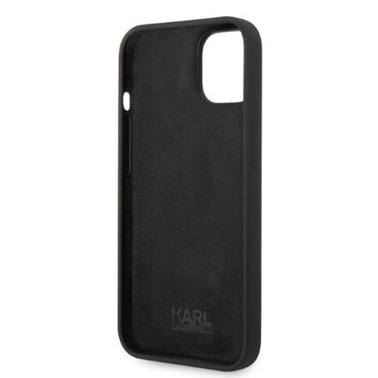 Husa pentru Apple iPhone 14 Plus, Karl Lagerfeld, Silicone Choupette, Neagra