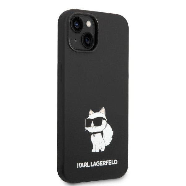 Husa pentru Apple iPhone 14 Plus, Karl Lagerfeld, Silicone Choupette, Neagra