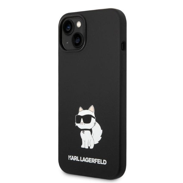 Husa pentru Apple iPhone 14 Plus, Karl Lagerfeld, Silicone Choupette, Neagra
