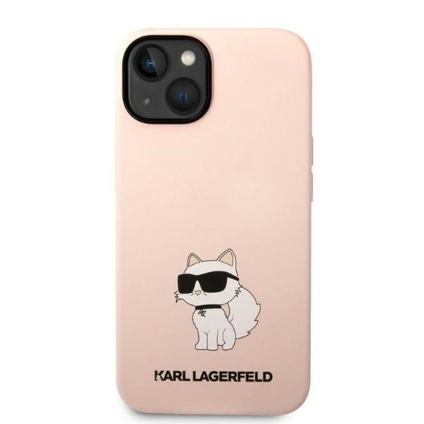 Husa pentru Apple iPhone 14 Plus, Karl Lagerfeld, Silicone Choupette, Roz