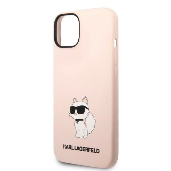 Husa pentru Apple iPhone 14 Plus, Karl Lagerfeld, Silicone Choupette, Roz