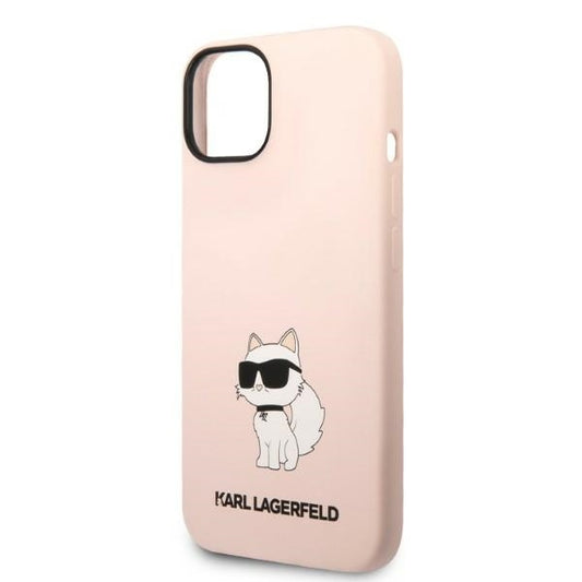 Husa pentru Apple iPhone 14 Plus, Karl Lagerfeld, Silicone Choupette, Roz