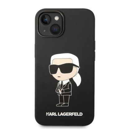 Husa pentru Apple iPhone 14 Plus, Karl Lagerfeld, Silicone Ikonik Karl, Neagra