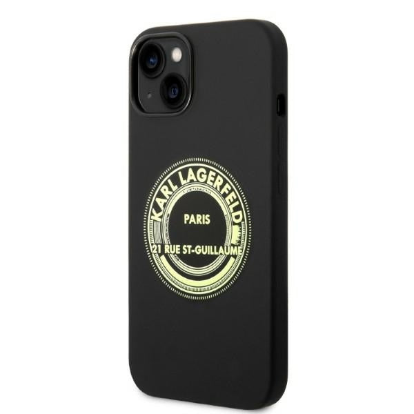 Husa pentru Apple iPhone 14 Plus, Karl Lagerfeld, Silicone RSG, Neagra