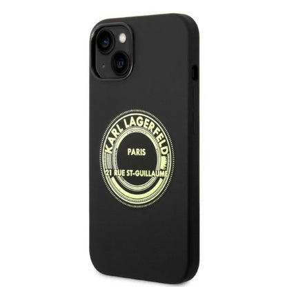 Husa pentru Apple iPhone 14 Plus, Karl Lagerfeld, Silicone RSG, Neagra