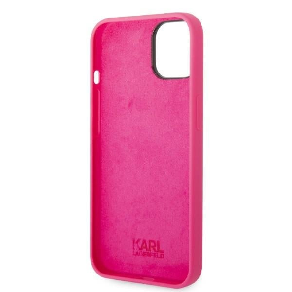 Husa pentru Apple iPhone 14 Plus, Karl Lagerfeld, Silicone RSG, Roz
