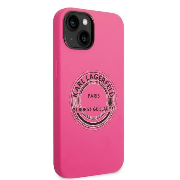 Husa pentru Apple iPhone 14 Plus, Karl Lagerfeld, Silicone RSG, Roz