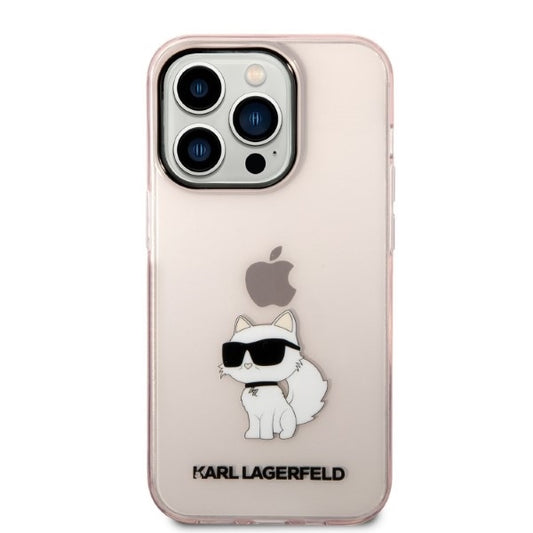 Husa pentru Apple iPhone 14 Pro, Karl Lagerfeld, Ikonik Choupette, Roz