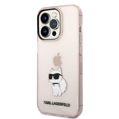 Husa pentru Apple iPhone 14 Pro, Karl Lagerfeld, Ikonik Choupette, Roz
