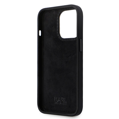 Husa pentru Apple iPhone 14 Pro, Karl Lagerfeld, Silicone Ikonik Karl Metal, Neagra
